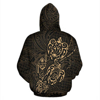 Hoodie Guam Family Turtles Map Polynesian Gold - Polynesian Pride