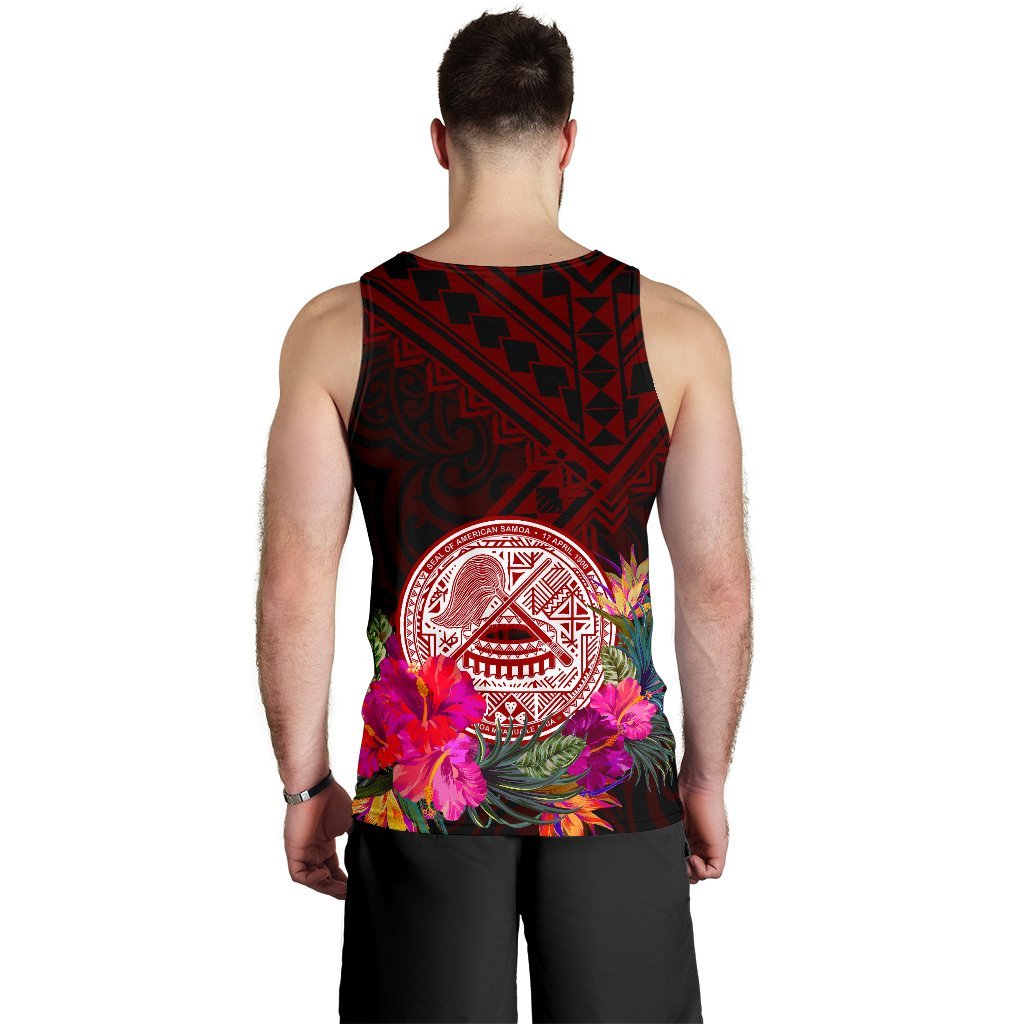 American Samoa Men's Tank Top - Coat Of Arm With Polynesian Patterns - Polynesian Pride