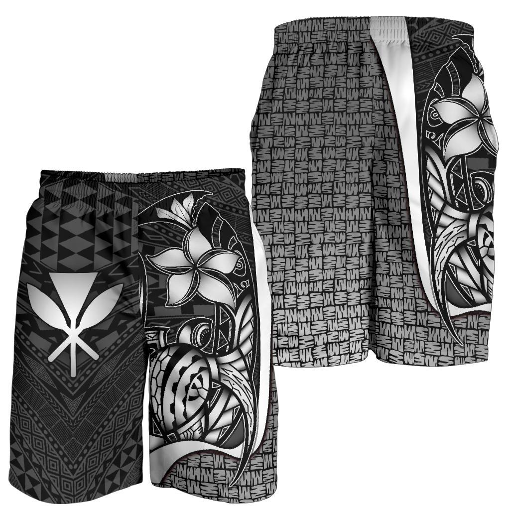 Polynesian Hawaii Men Shorts White - Turtle with Hook - Polynesian Pride