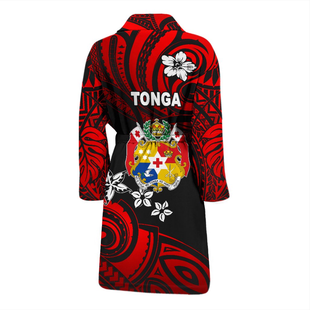 Mate Ma'a Tonga Rugby Men's Bath Robe Polynesian Unique Vibes - Red - Polynesian Pride