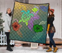 Hawaii Turtle Polynesian Premium Quilt - Tag Style - Polynesian Pride