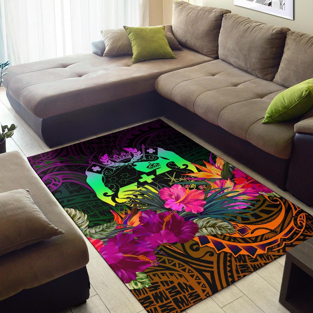 Tonga Polynesian Area Rug - Summer Hibiscus - Polynesian Pride
