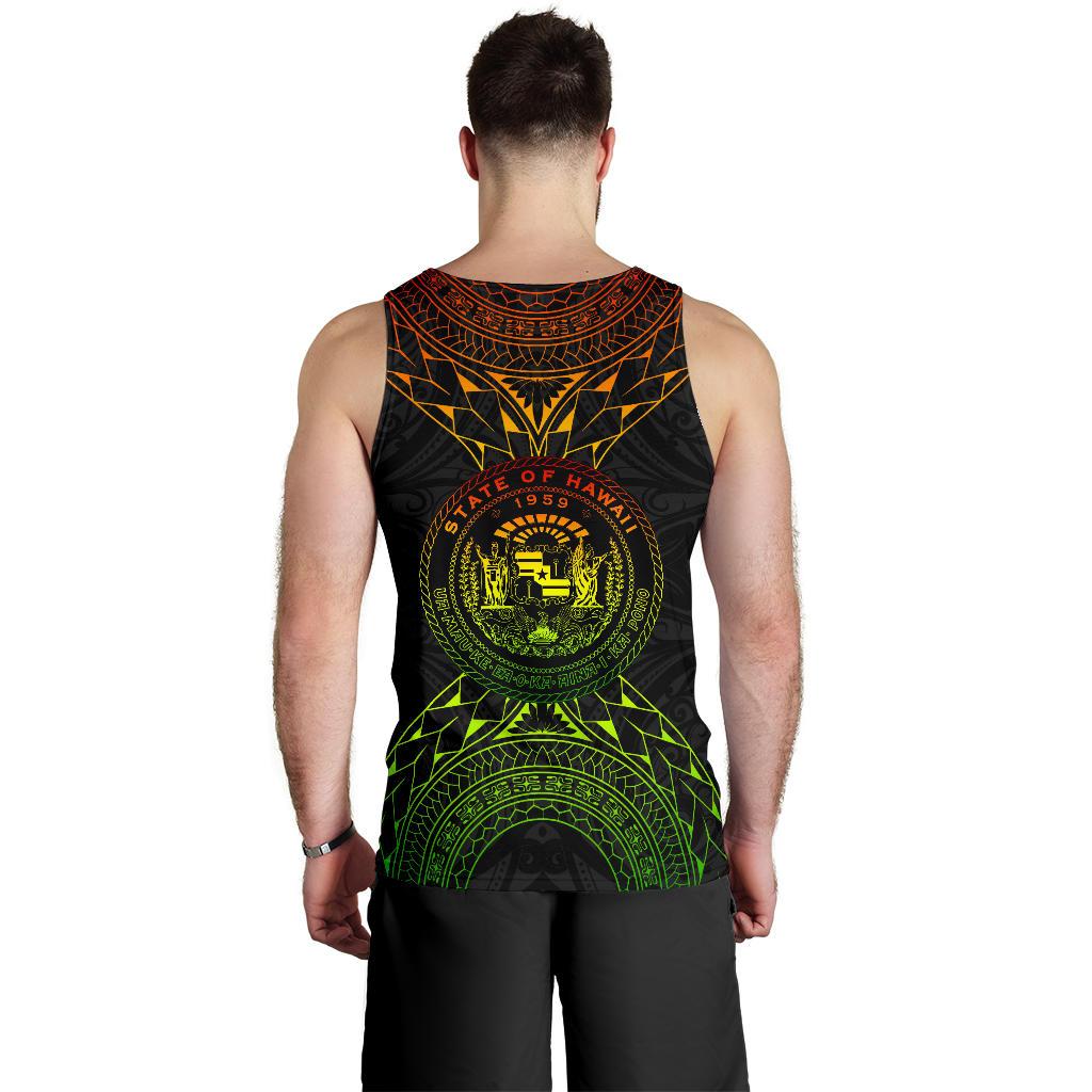 Hawaii Map Polynesian Men's Tank Top - Reggae Color Version - Polynesian Pride