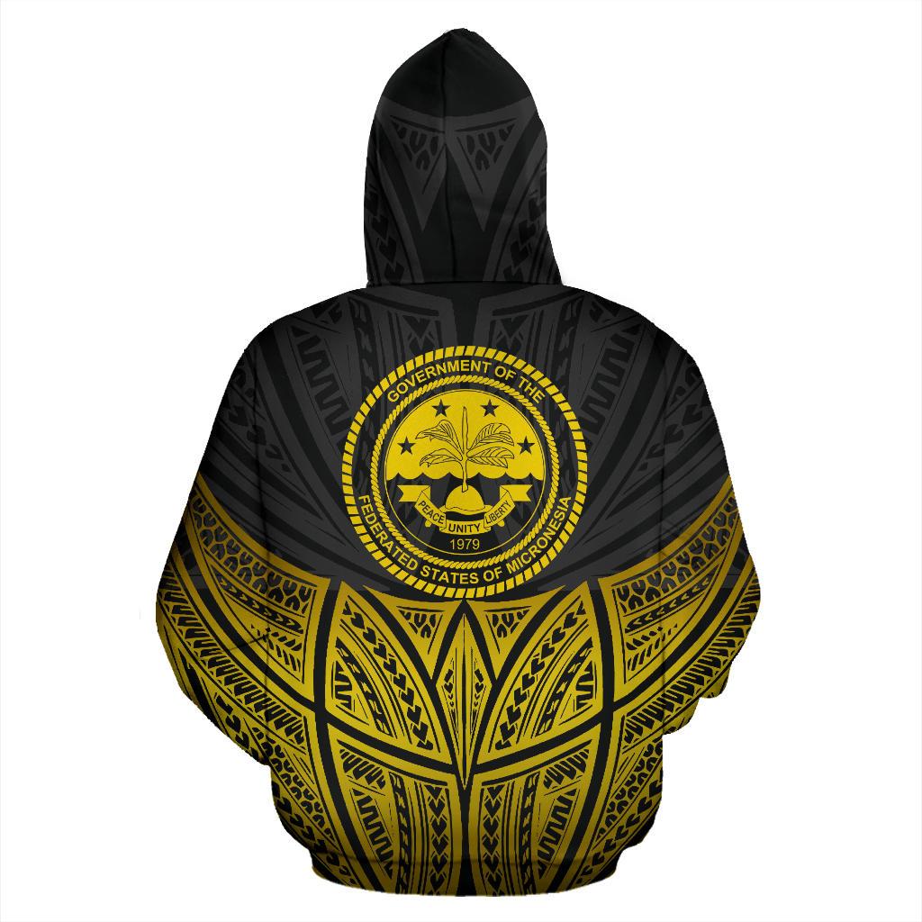 Federated States of Micronesia Polynesian Hoodie Gold Pride Map nd Seal - Polynesian Pride