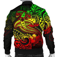 Samoa Men's Bomber Jacket - Reggae Shark Polynesian Tattoo - Polynesian Pride