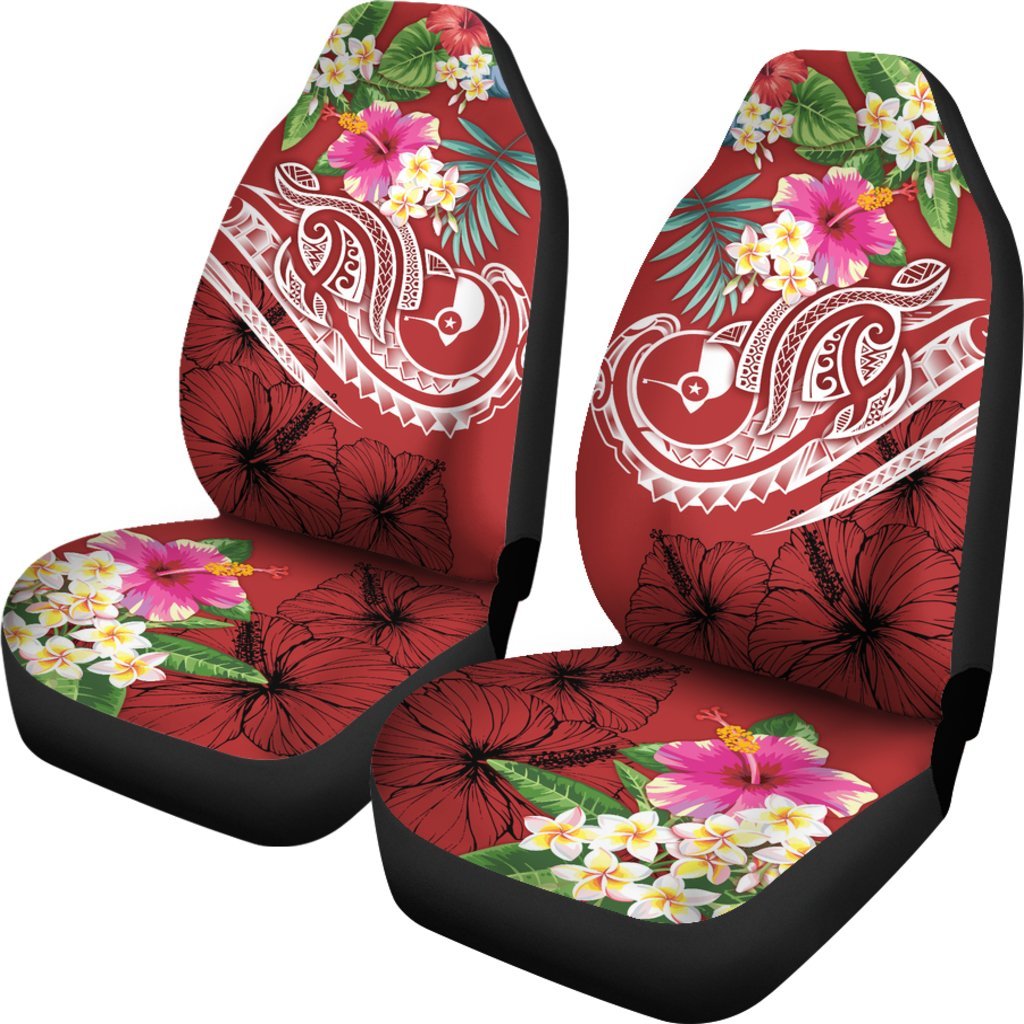 YAP Polynesian Car Seat Covers - Summer Plumeria (Red) - Polynesian Pride