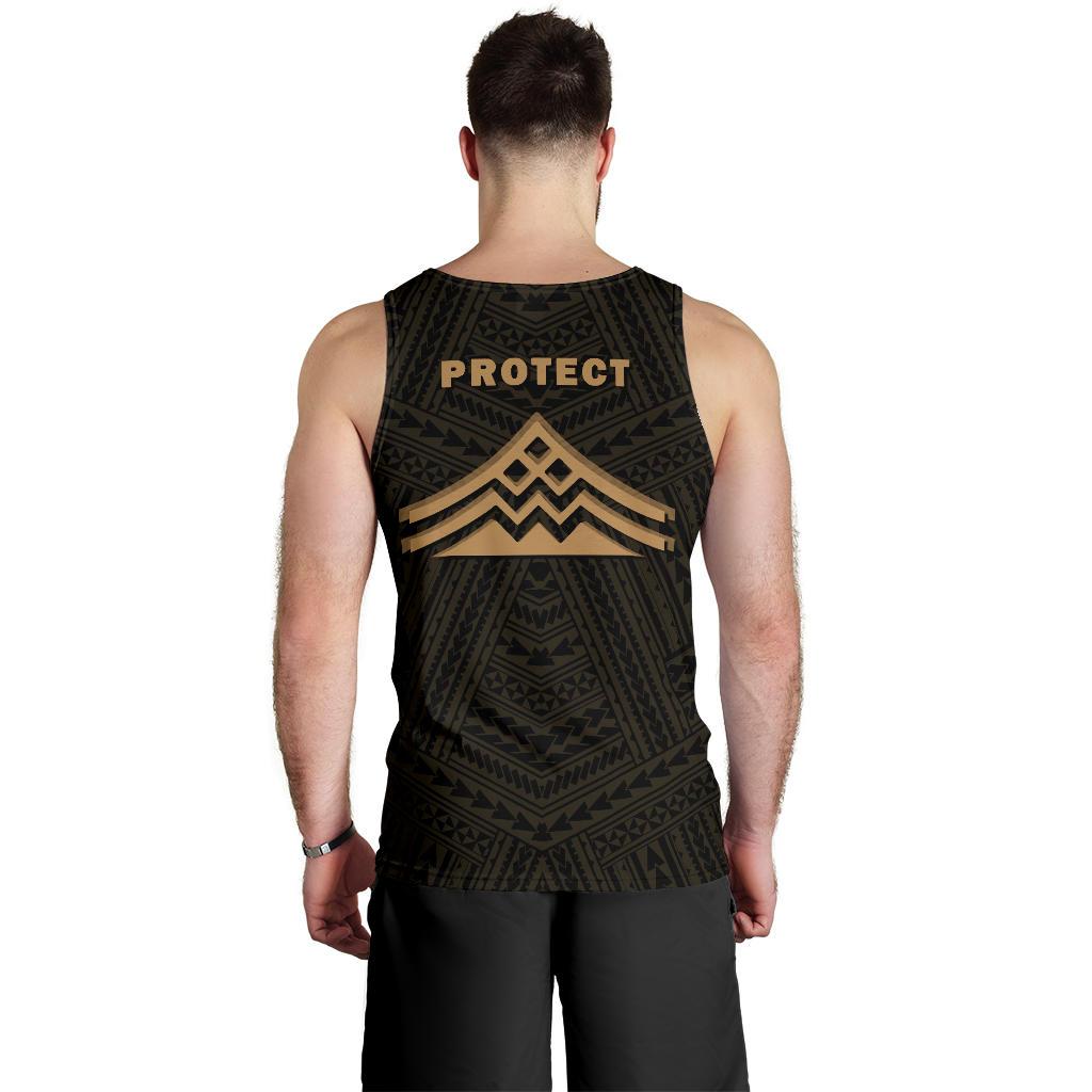 Hawaii Mauna Kea Polynesian Men's Tank Top Gold - Polynesian Pride