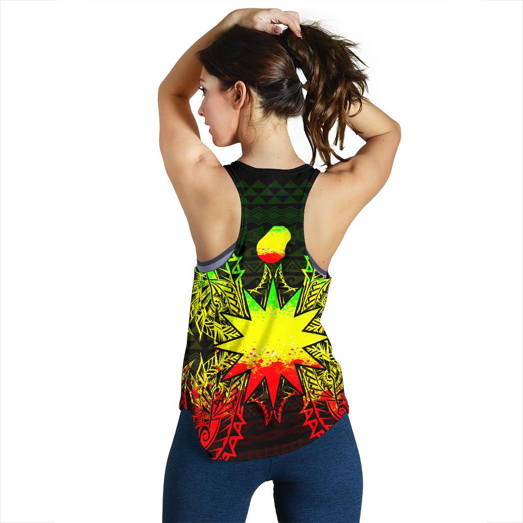 Nauru Polynesian Women Tank Top Map Reggae - Polynesian Pride
