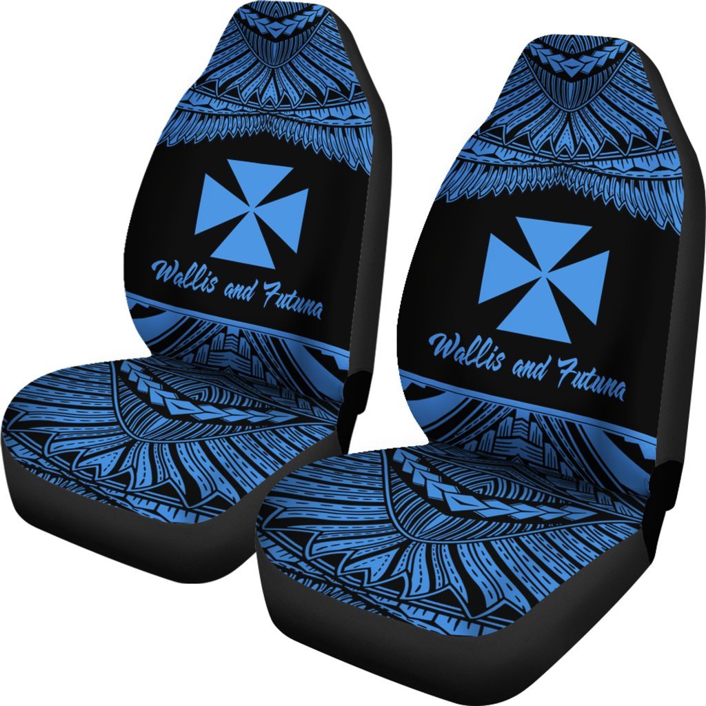 Wallis and Futuna Polynesian Car Seat Covers - Pride Blue Version - Polynesian Pride