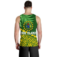 Cook Islands Rugby Men Tank Top Coconut Leaves - The Kuki's - Polynesian Pride