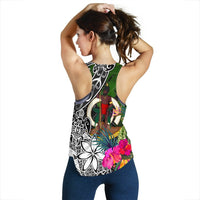 Vanuatu Women Racerback Tank - Turtle Plumeria Banana Leaf - Polynesian Pride