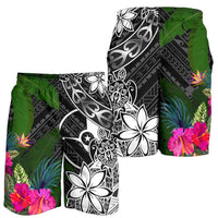 Yap Men Shorts - Turtle Plumeria Banana Leaf - Polynesian Pride