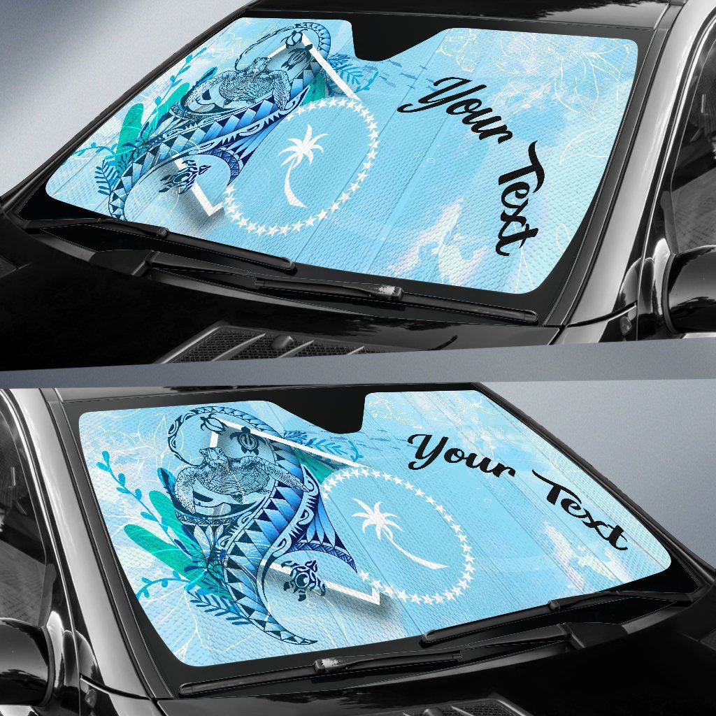 Chuuk State Auto Sun Shades - Custom Personalised Polynesian Turtle Under The Sea - Polynesian Pride