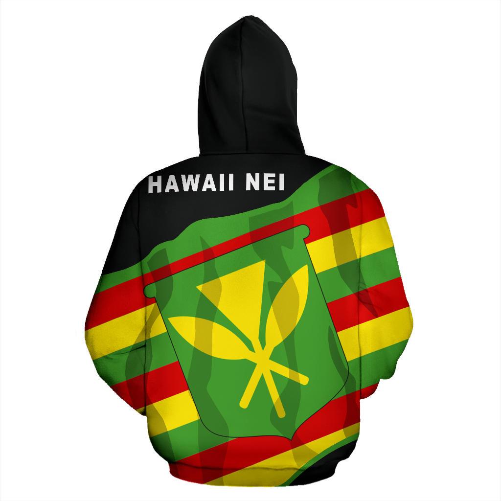 Hawaiian Kanaka Maoli Flag Zip up Hoodie - Polynesian Pride