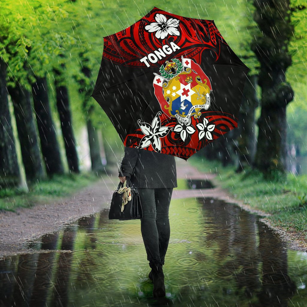 Mate Ma'a Tonga Rugby All Over Print Umbrellas Polynesian Unique Vibes - Red - Polynesian Pride