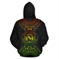 Hawaii Map Polynesian All Over Zip up Hoodie - Polynesian Pride