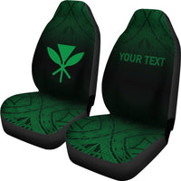 Hawaii Custom Personalised Car Seat Covers - Kanaka Maoli Polynesian Tattoo Fog Green - Polynesian Pride