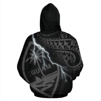 Guam Polynesian Zip up Hoodie Lighting Thunder - Polynesian Pride
