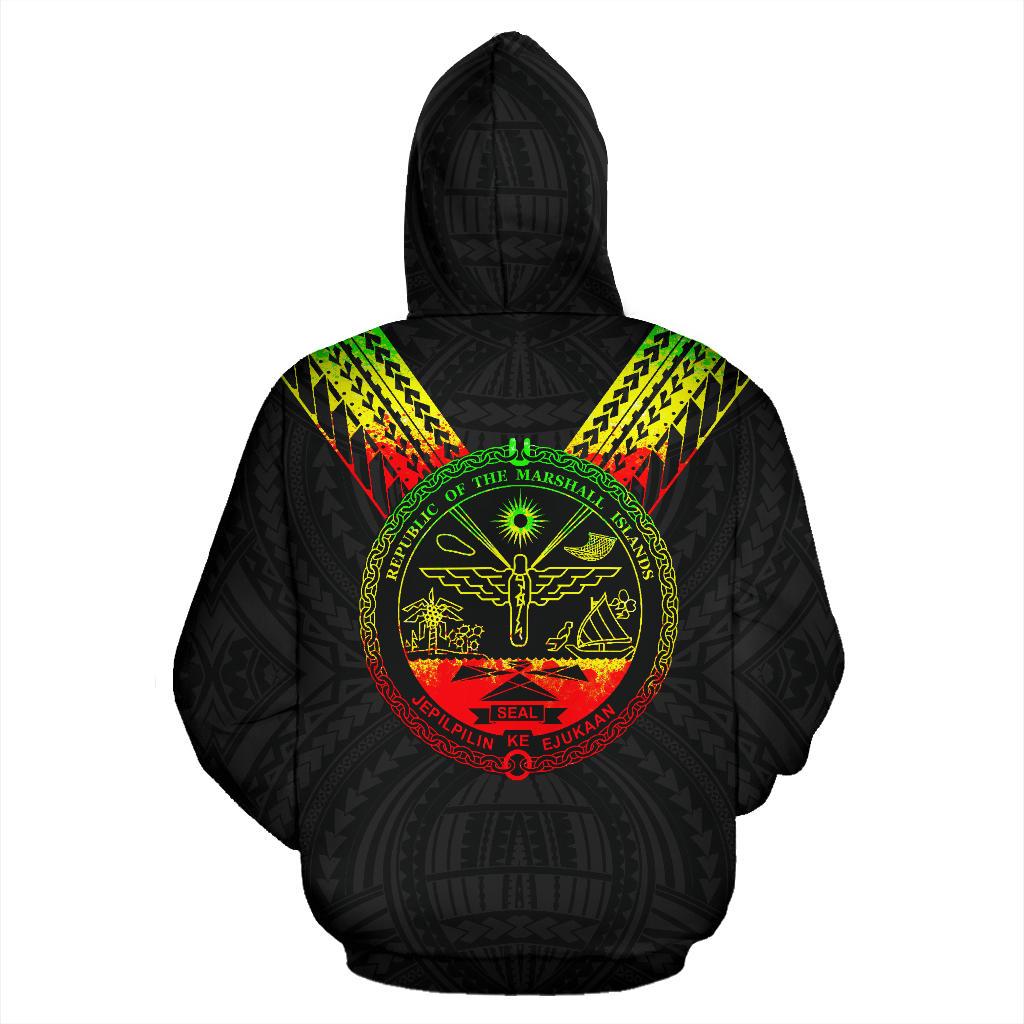 Marshall Islands All Over Zip up Hoodie Reggae Color Sailor Style - Polynesian Pride