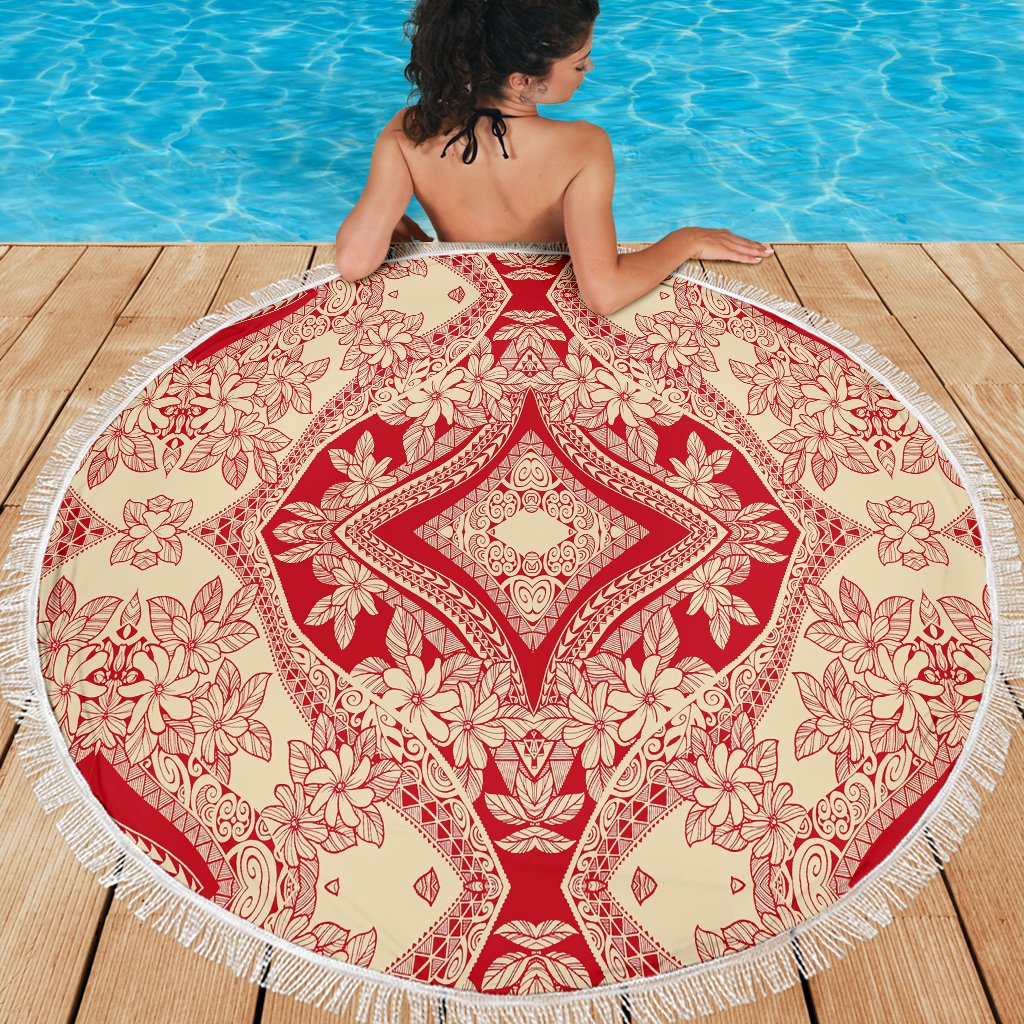 Polynesian Beach Blanket Red And Yellow - Polynesian Pride