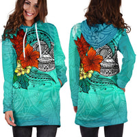 American Samoa Hoodie Dress - Tropical Flowers Style - Polynesian Pride
