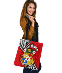 Tonga Rugby Tote Bag Polynesian Style Pinwheel - Polynesian Pride