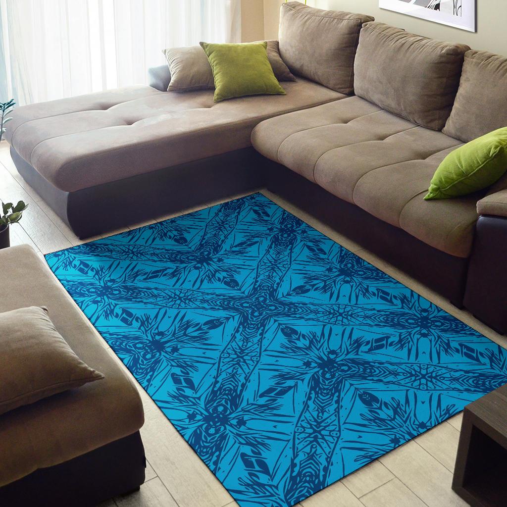 Polynesian Blue Dark Color Area Rug - Polynesian Pride