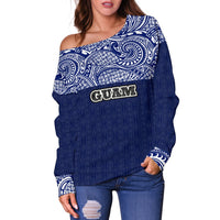 Guam Women's Off Shoulder Sweater - Polynesian Design - Polynesian Pride
