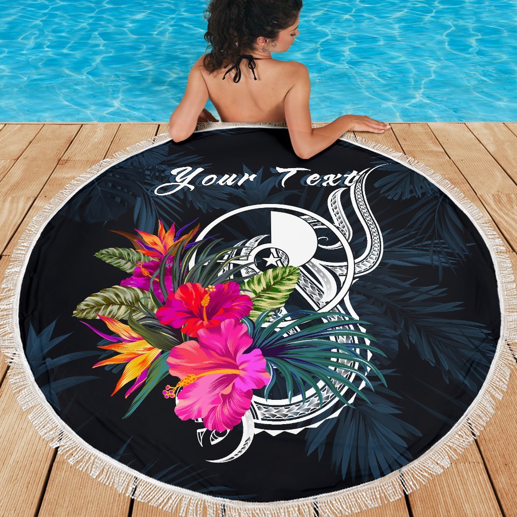 Yap Micronesia Custom Personalised Beach Blanket - Tropical Flower - Polynesian Pride