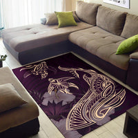 Hawaii Tropical Hibiscus Aumakua Rug - Lucas Style - Purple Rug - Polynesian Pride
