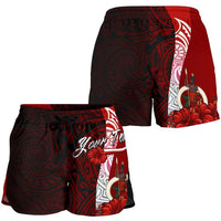 Vanuatu Polynesian Custom Personalised Women's Shorts - Coat Of Arm With Hibiscus - Polynesian Pride