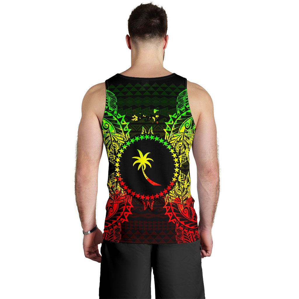 Chuuk Polynesian Men Tank Top Map Reggae - Polynesian Pride