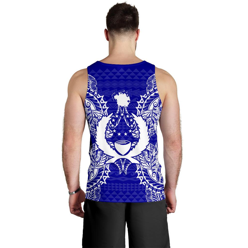 Pohnpei Polynesian Men Tank Top Map Blue - Polynesian Pride