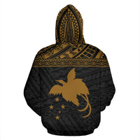 Papua New Guinea Polynesian All Over Zip up Hoodie Gold Horizontal - Polynesian Pride