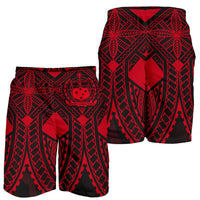 Samoa Polynesian Men's Shorts - Samoa Red Seal with Polynesian Tattoo - Polynesian Pride