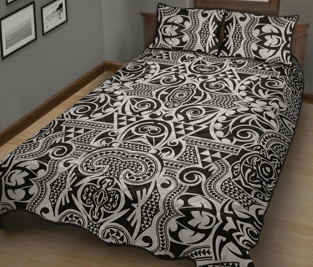 Hawaii Quilt Bed Set Polynesia Kakau Turtle AH - Polynesian Pride