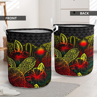 Marshall Islands Laundry Basket - Polynesian Turtle Hibiscus Reggae - Polynesian Pride