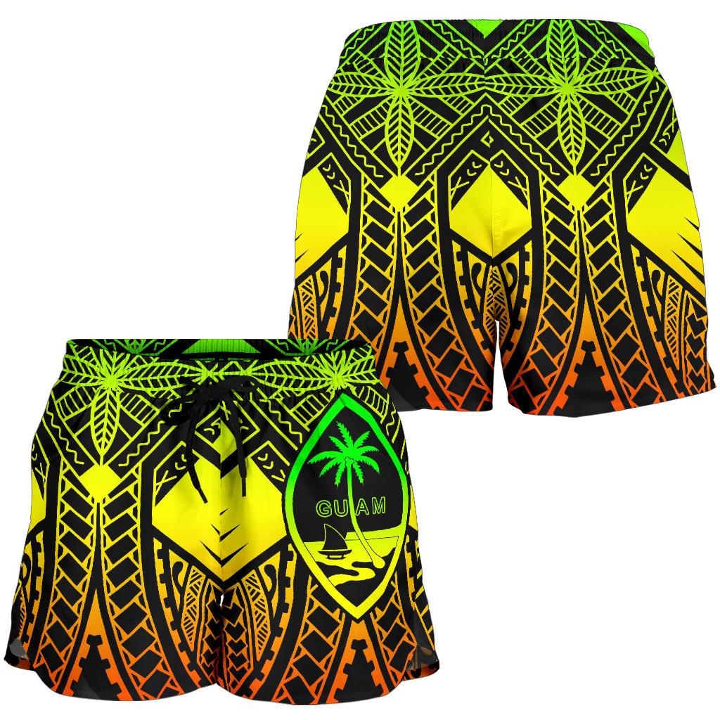 Guam Polynesian Women's Shorts - Guam Reggae Seal with Polynesian Tattoo - Polynesian Pride