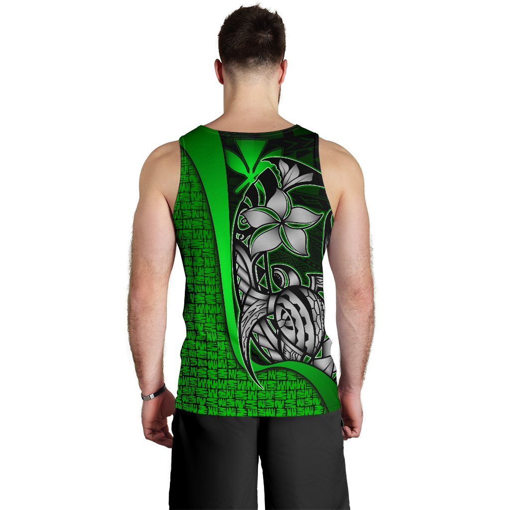Polynesian Hawaii Men Tank Top Green - Turtle with Hook - Polynesian Pride