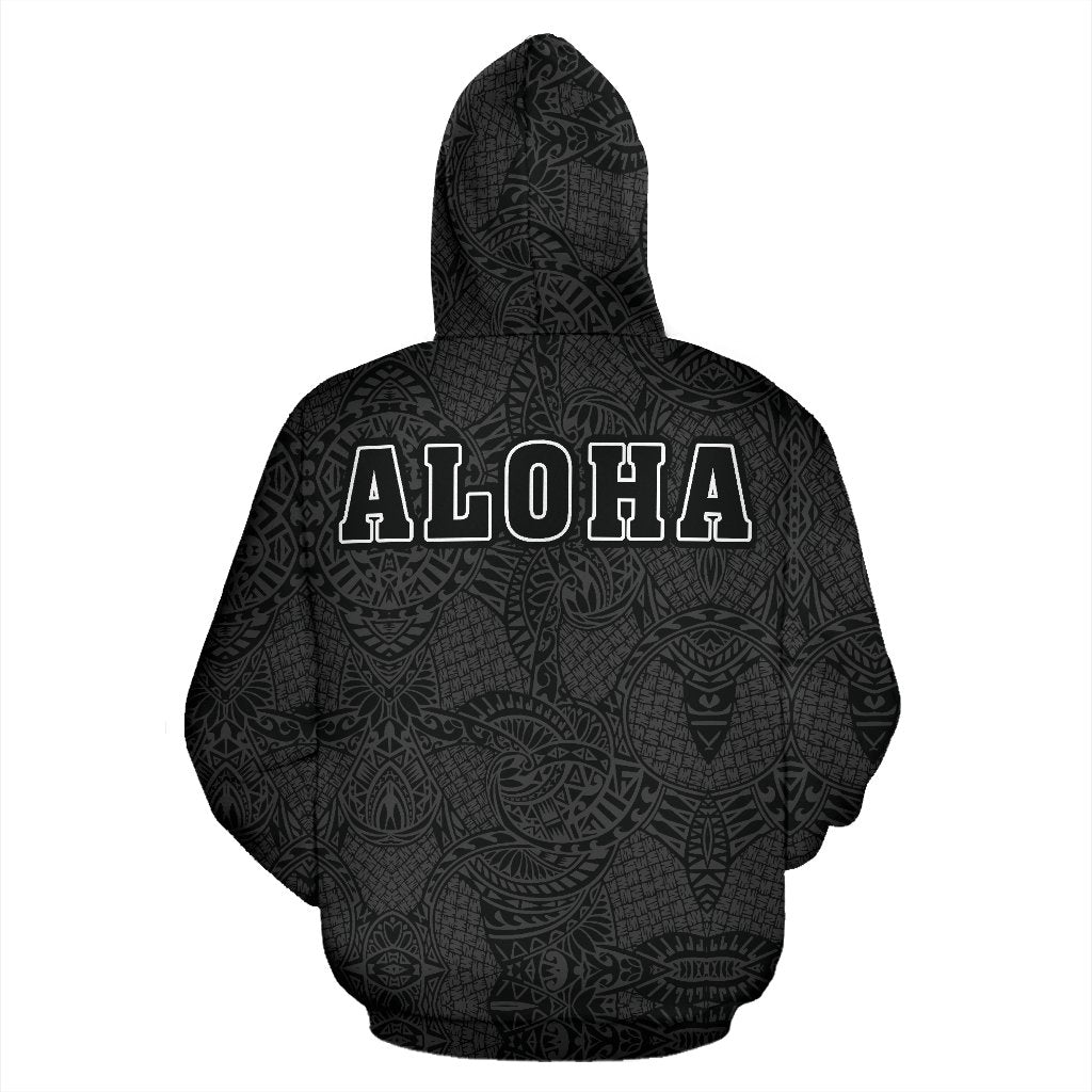 Honu Polynesian Gray Hawaii Turtle Hoodie (Zip) - Polynesian Pride