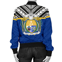 Nauru Women's Bomber Jacket - Polynesian Design - Polynesian Pride