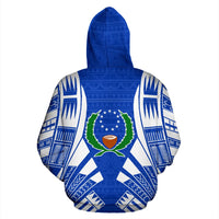 Pohnpei All Over Zip up Hoodie Blue Tattoo Style - Polynesian Pride