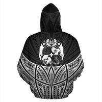 Tonga Polynesian Hoodie Black Pride Map nd Seal - Polynesian Pride