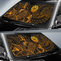 Tahiti Auto Sun Shades Turtle Hibiscus Gold - Polynesian Pride