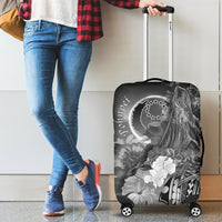 Pohnpei Luggage Covers - Humpback Whale with Tropical Flowers (White) White - Polynesian Pride