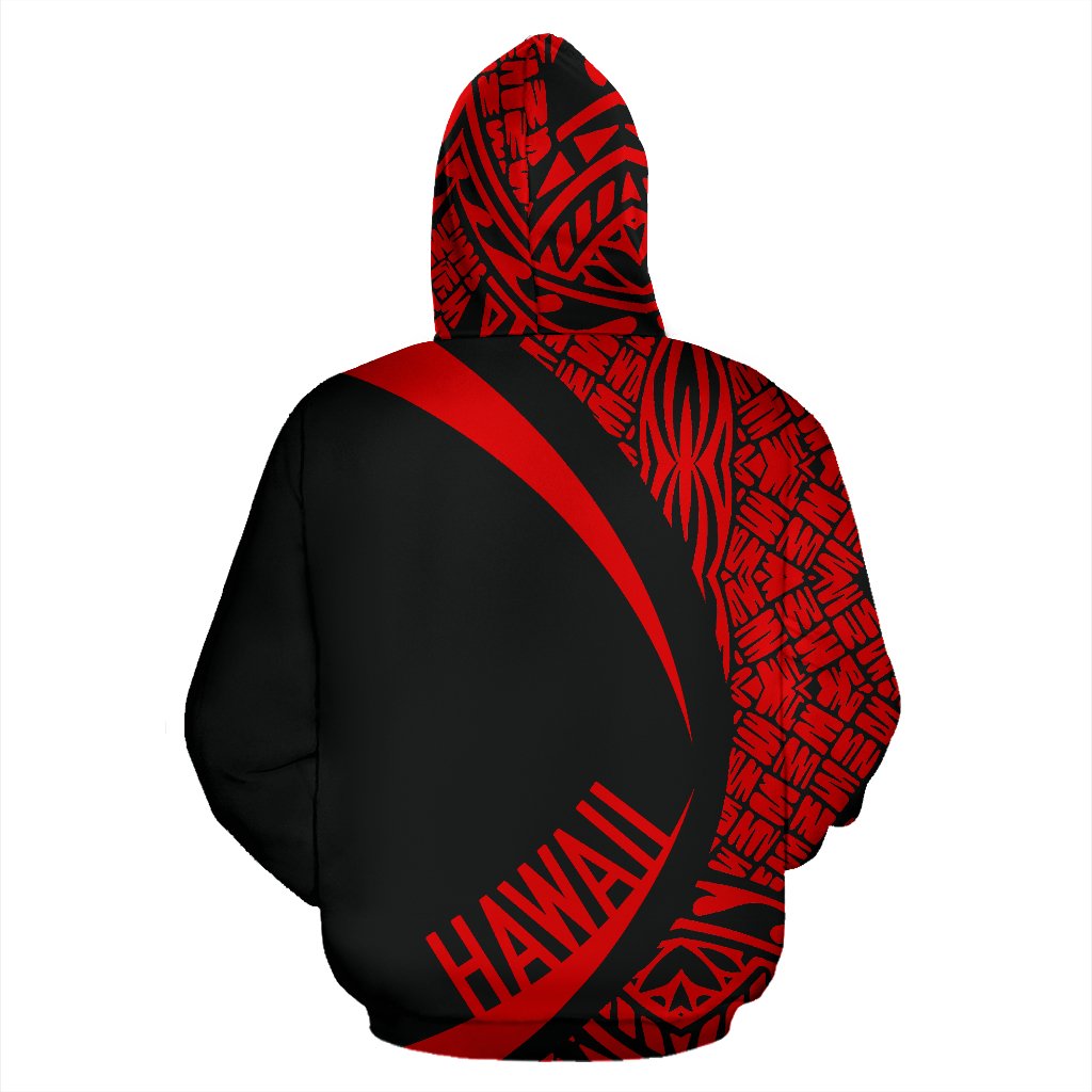 Kanaka Polynesian Zip up Hoodie Tribal Circle Style Red Color - Polynesian Pride