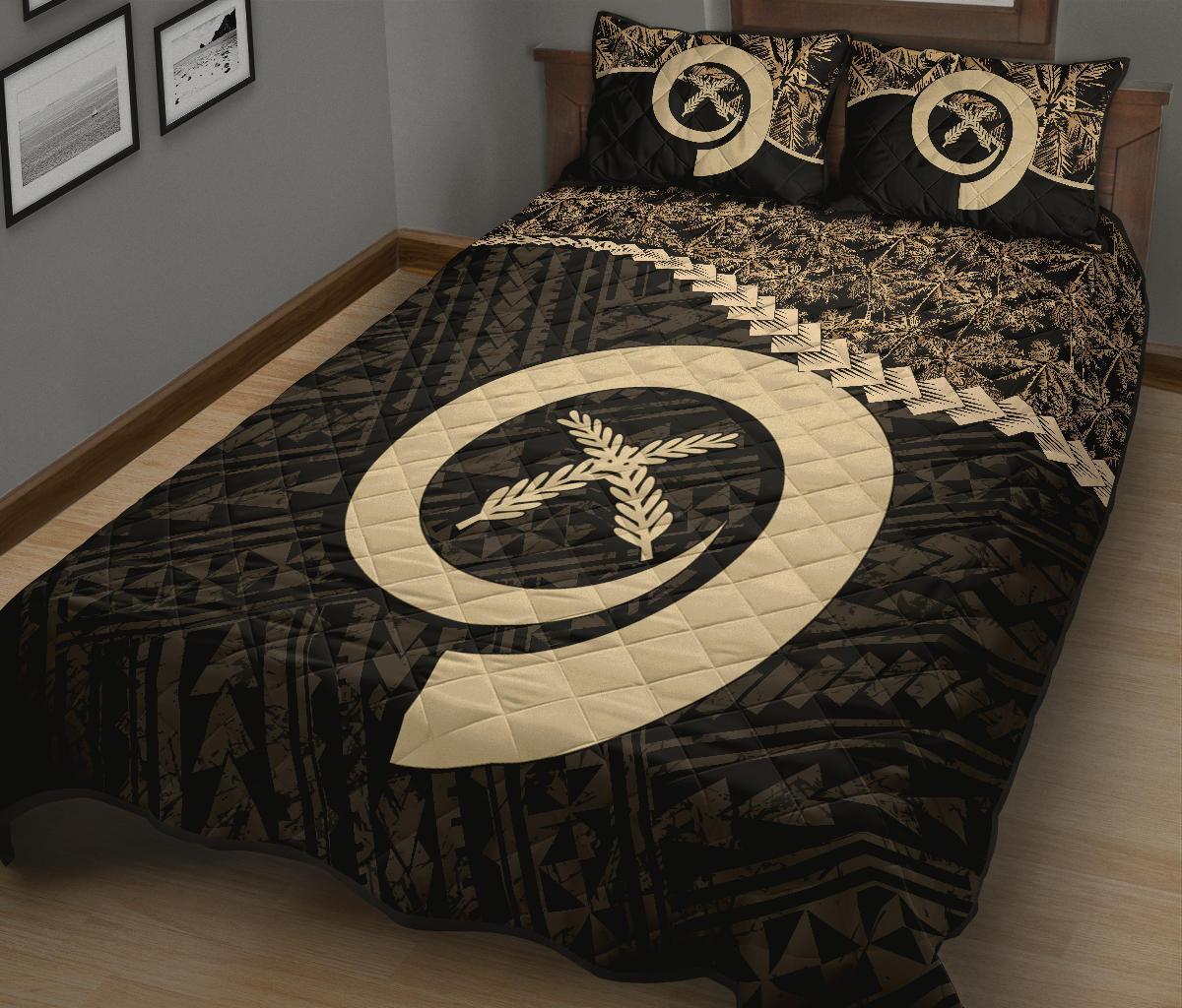 Vanuatu Polynesian Quilt Bed Set Golden Coconut - Polynesian Pride