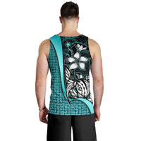 Chuuk Micronesia Men's Tank Top Turquoise - Turtle With Hook - Polynesian Pride
