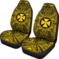Wallis and Futuna Car Seat Cover - Wallis and Futuna Coat Of Arms Polynesian Gold Black - Polynesian Pride