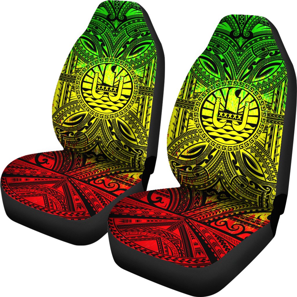 Tahiti Car Seat Cover - Tahiti Coat Of Arms Polynesian Reggae Style - Polynesian Pride